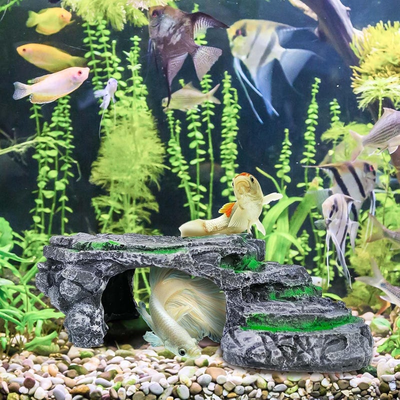 Moonorange Turtle Basking Platform Turtle Tank Decoration for Aquariums & Terrarium, Turtle, Lizard, Reptile Habitat Hideout (Black) - Image 5